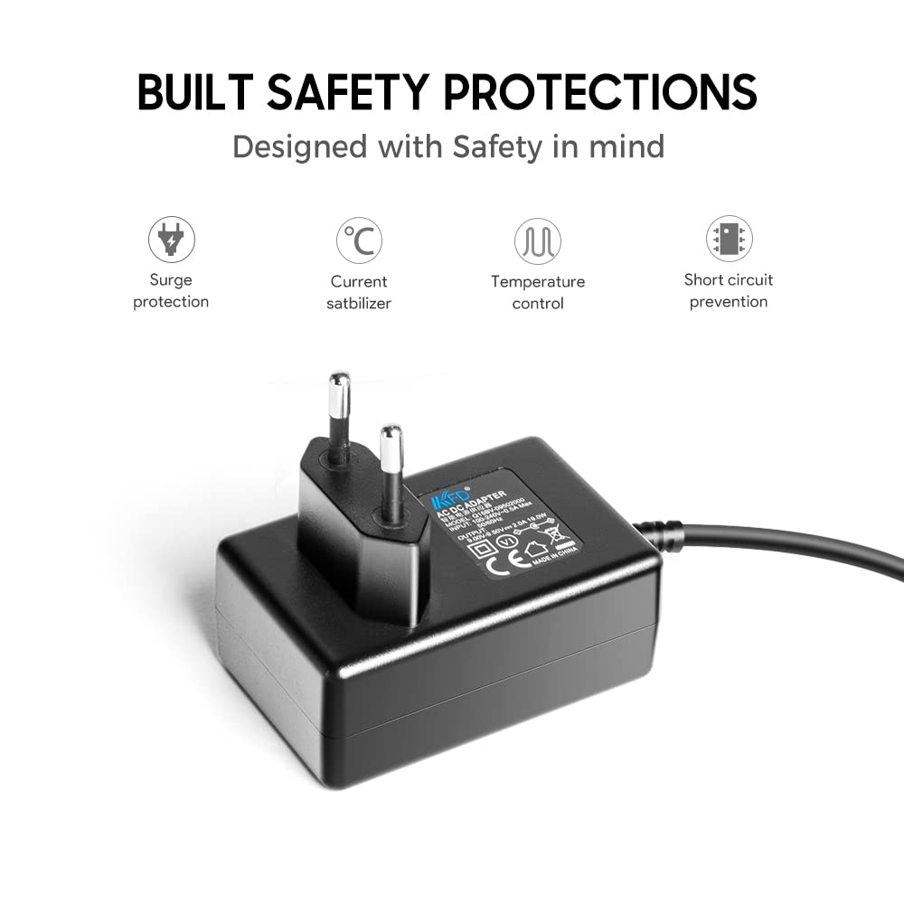 KFD Chargeur secteur 9 V Câble de charge pour MEDION E66877(MD 43877) DAB+ Life P66200 (MD45200) Radio de chantier MD 86185 Radio numérique, Technisat Digitradio 301 IR 306 IR 307, UEME DAB+ FM Radio