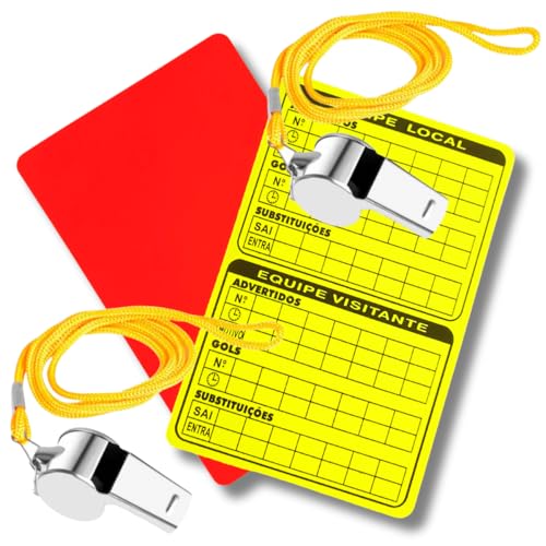 Apito De Metal E Cartão Amarelo Vermelho Arbitro Juiz De Futebol Campo Arbitragem Futebol Kit