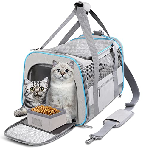 CUSSIOU Large Cat Carrier Dog Carrier, Pet Carrier for 2 Cats Large Cats, Dog Carrier for Medium...