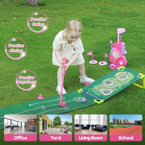 Image of Liberry Toddler Golf Clubs Set Toy for Girls Boys 1 2 3 4 Years Old, Pink