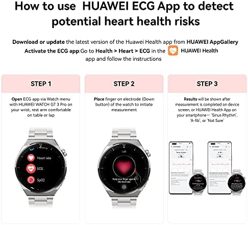 HUAWEI WATCH GT 3 Pro Smartwatch - Fitness Tracker and Health Monitor with Heart Rate, ECG & Blood Oxygen Monitoring - Long Lasting Battery Up to 2 Weeks - Sapphire Watch Dial - Bluetooth - 46" Black