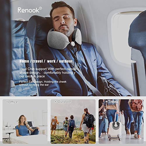 Renook Travel pillow-100% Pure Memory Foam Neck Pillow. - Thumbnail 2