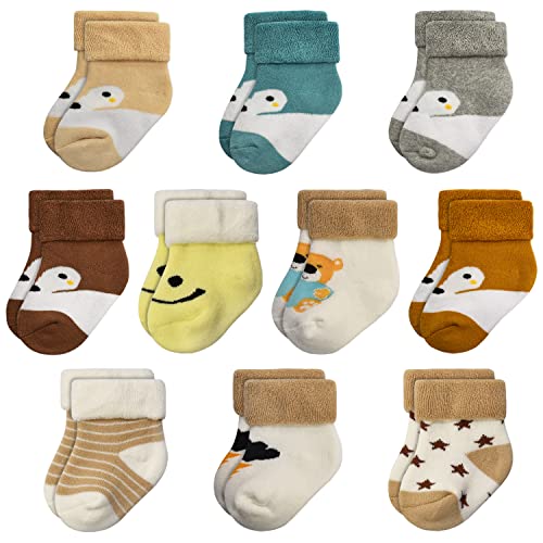 GENTABY Unisex Baby Socken Baumwolle Terry - 10 Paar Warme Dicke Winter...