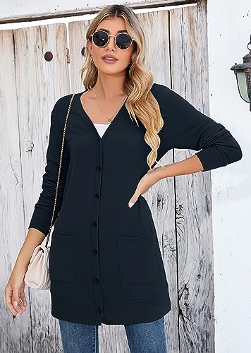 Image of Heymoments Lightweight Open Front Cardigan Sweater for Women Long Sleeve Causal Bolero Button Down Soft Outwear Tops