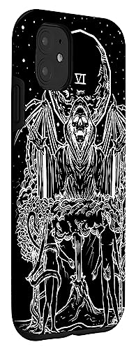 Iphone 11 The Lovers Tarot Card Grim Reaper Halloween Gothic Horror Case #TOP2