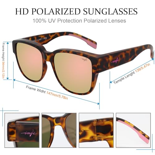 Image of INFI Fit Over Glasses Sunglasses Polarized for Women Men Fishing Driving Outdoor Mirrored Lens UV Protection