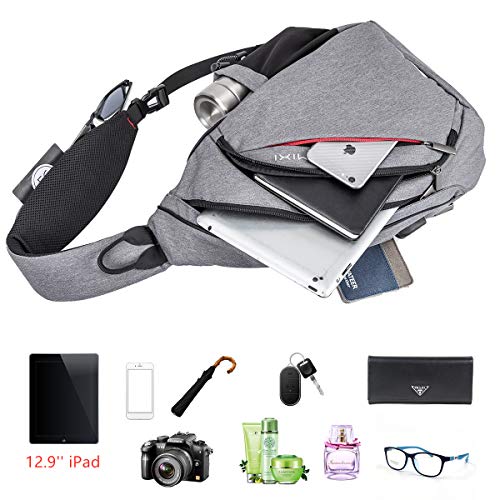 Hanke Sling Bag Men Backpack Unisex One Shoulder Bag Hiking Travel Backpack Crossbody with USB Port Versatile Casual Daypack - Image 3