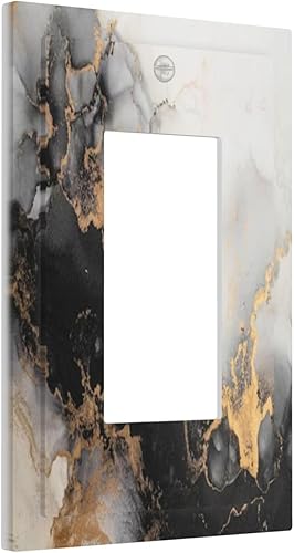 Miniatura 140 de Cubierta de Placa de Pared de 2 Pandillas de Mármol Abstracto, Placa Frontal de Interruptor de Luz Eléctrico Decorativa en Azul Marino y Oro