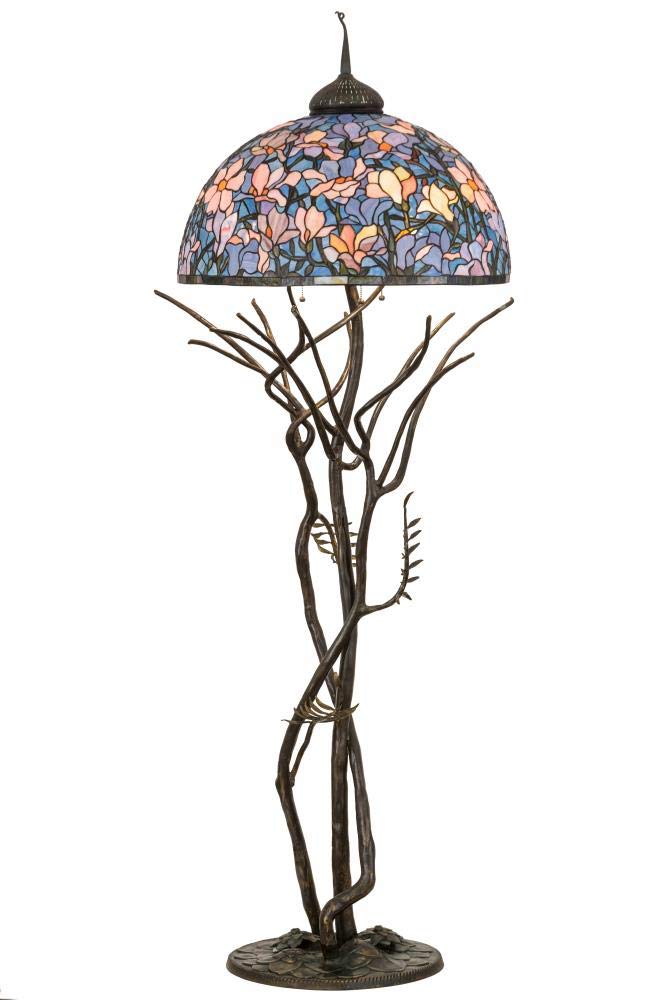 Meyda Tiffany 190745 Mica Three Light Floor Lamp from Tiffany Magnolia Collection in Antique Finish 28 50 inches