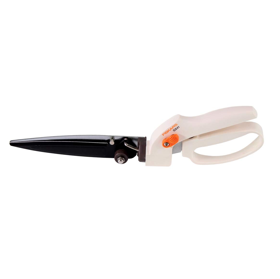 Fiskars Tijeras para corte de césped y setos GS41, Blanco/Naranja, FiberComp/Acero, 1026917