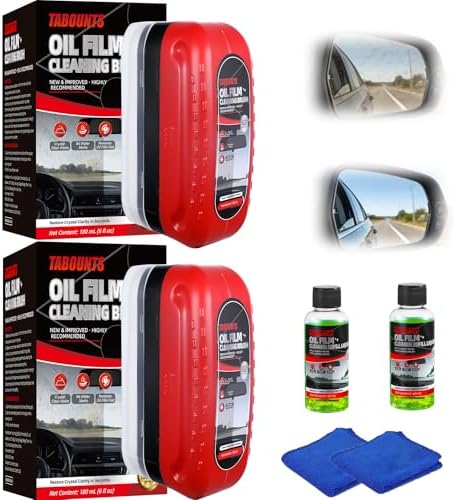 2 Pack Automotive Oil Film Cleaning Brush for Car Windows, Windsh...