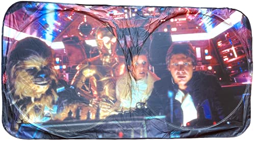 Star Millennium Falcon Crew Car Sunshade UV Protector Shield Auto Window Windshield Cooler (Large)
