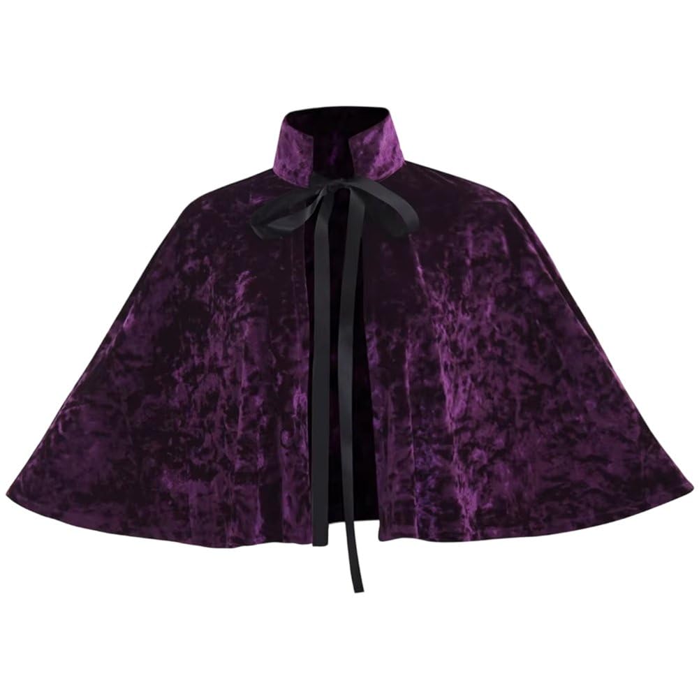 Cape noire courte pour cosplay païen et costume de sorcière