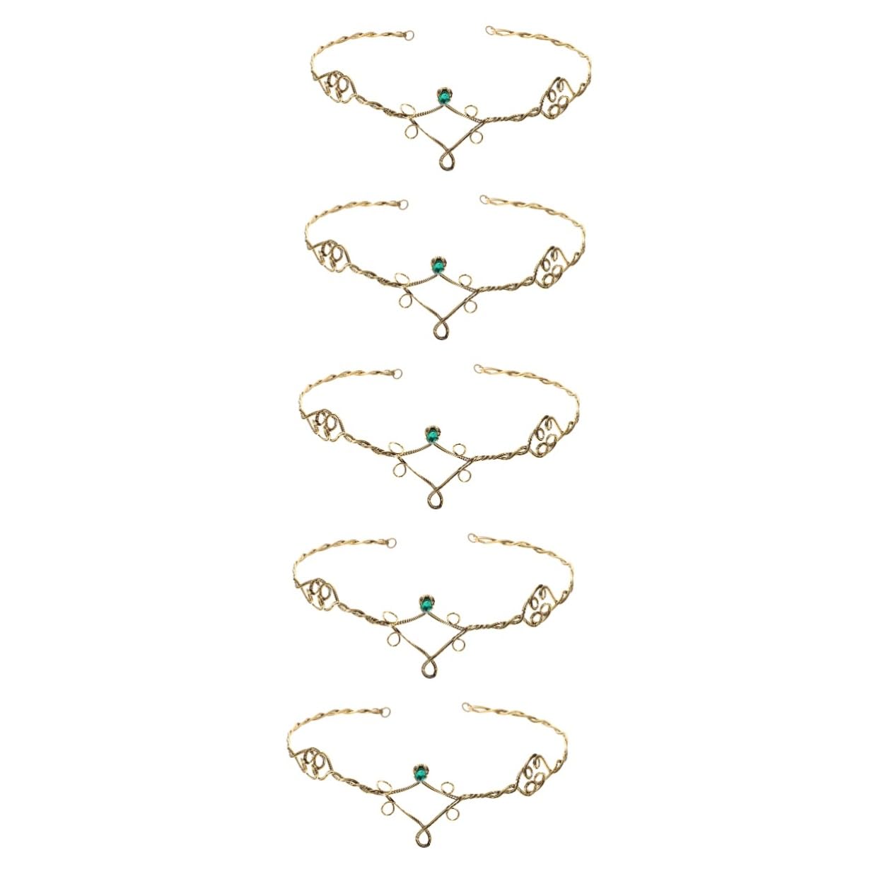 Healeved 5pezzi Cerchietto Pietre Accessorio Per Cerimonie e Speciali Fascia Vintage Per e Ragazze