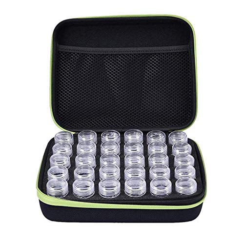 outgeek Etui für ätherische Öle 30-Raster-Organizer für ätherische Öle mit 30 kleinen Flaschen(Hellgrün)