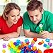 Bbiamsleep 76 Pcs Counting 3D Geometric Solids Colorful Plastic Geometric Shape Light Table Manipulative Counting Sorting Sensory Bin Filler Fine Motor Skills for Light Table Sorting Training