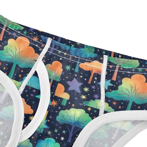 Boys' Exclusive Briefs Toddler Underwear 95% Combed Cotton Boxerbriefs 2T Colorful Tree and Star Night 974