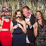 31pcs Hot Pink Girls Birthday Photo Booth Props Party Favors Supplies Bday Party Decoration Set for Bachelorette Party Decoration Girls Birthday Bridal Shower Pink Party Supplies - Image 5