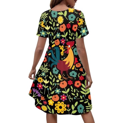 Image of Women's Summer Formal Dresses Short Sleeve Wrap V Neck Dresses Bridesmaid Wedding Guest Dress with Pockets