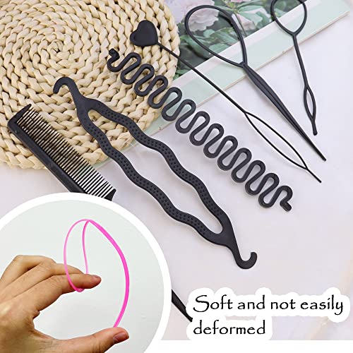 image for TCOTBE 2 Sets Topsy Tail Hair Tool DIY Hair Styling Tool Kit Hair Loop
