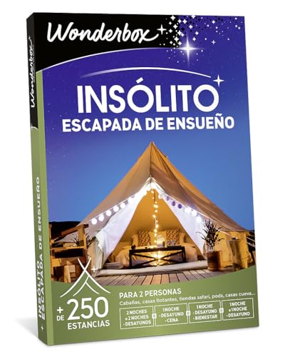 WONDERBOX - Caja Regalo - Insólito: escapada de ensueño - 1 o 2 Noches insólitas con Cena o Actividad de Bienestar para 2 Personas - Ideas Regalo Pareja Original