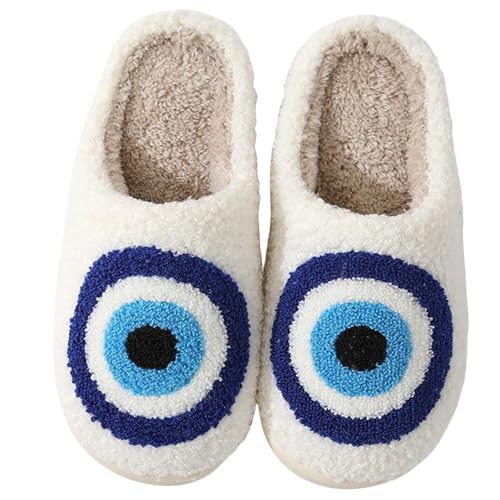 Cartoon Slippers for Women Men, Soft Fluffy Warm Lightweight Non-Slip Cute House Slippers Slip-On Cozy Indoor Outdoor Heart Meet Ne at Night Mushroom Slippers