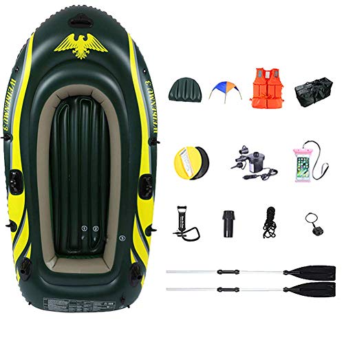 INUUXLG Inflatable Boat with Oars 2/3/4 Person, Inflatable Boats for Adults, Inflatable Rafts for Rivers, Fishing Dinghy
