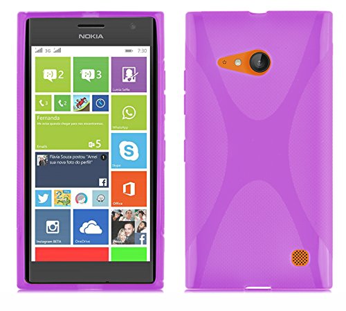 Cadorabo Funda para Nokia Lumia 730 en ORQUÍDEA Violeta   Cubierta Proteccíon de Silicona TPU Delgada e Flexible con Antichoque   Gel Case Cover Carcasa Ligera