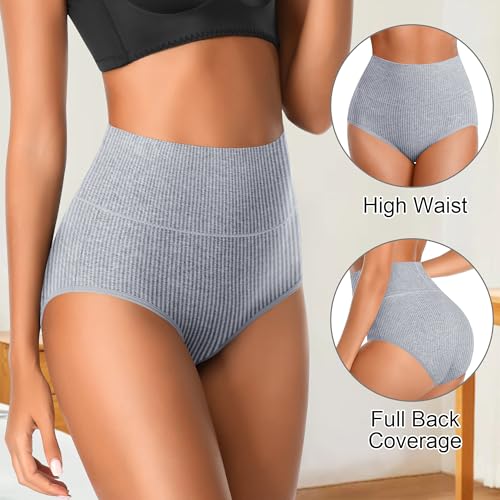 Image of Womens Underwear Full Coverage Panties for Ladies Soft Breathable Cotton Briefs High Waisted Hipster