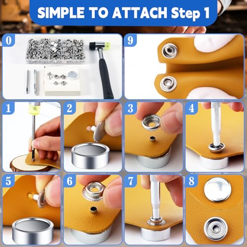 Canvas Snap Kit, Snaps Button, Heavy Duty Fastener Tool Set, 356 PCS Stainless Steel Buttons Kit,Boat Cover Snaps,Carpet Snap for DIY Repairing Boat Covers,Canvas,Sewing by XRIHSNAVI - Image 3