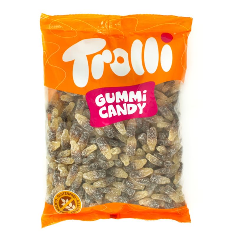 Botellas de Gominola Sabor Cola Ácida – Bolsa 1kg – Caramelos Gelatina Pica-Pica – Sin Gluten