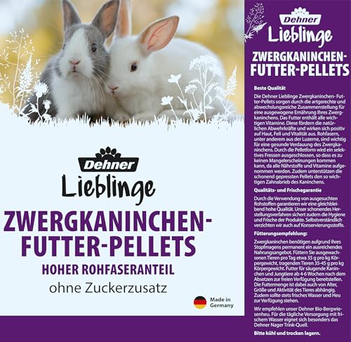 Dehner Lieblinge Nagerfutter, Zwergkaninchenfutter-Pellets, hoher Rohfaseranteil, 10 kg