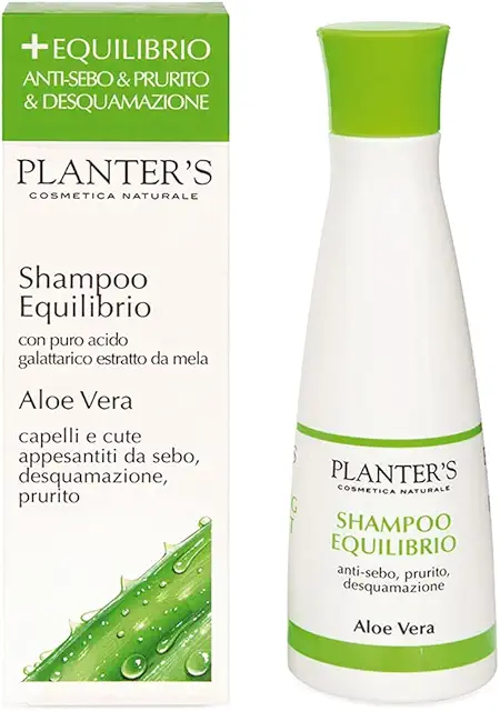 Shampoo Aloe Vera Planter's - Antiforfora e Anti-sebo per Capelli Grassi, 200 ml