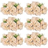 BLOSMON Artificial Flower Balls Wedding Centerpieces 6 Pcs 15.7" Large Champagne Fake Flowers Rose H