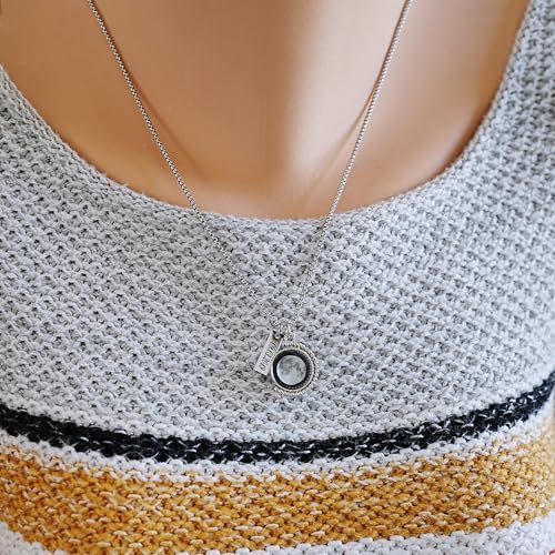 3D Custom Birth Moon Phase Necklace Jewelry with Gift Box - Rotatable Silver Double-Sided Moon Pendant Design, Perfect Jewelry Gift for Special Date, Birthday, Anniversary, Mother’s Day4