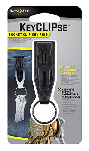 Nite Ize KeyCLIPse Pocket Clip Key Ring, Black
