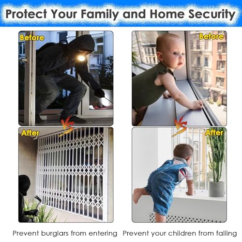 Protector de puerta de seguridad plegable para ventana deslizante, barrera de seguridad para niños y mascotas para el hogar, loft, cobertizo, bloqueable, protección duradera, fácil de instalar, diseño