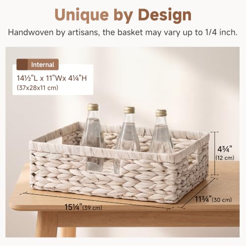 Image of StorageWorks Large Wicker Storage Baskets for Shelves, White Baskets,1-Pack