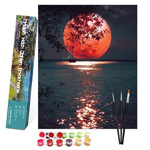 Bougimal Pintar por Numeros Adultos, DIY Pintura por números con Pinceles y Pinturas Decoraciones para el Hogar sin Marco de 40 X 50 cm