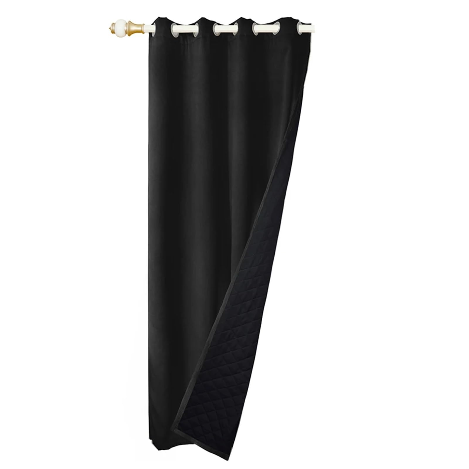 YDYAENIO blackout curtains Winter Thick Thermal Curtains Blackout for Living Room for Bedroom Living Room Kitchen Window(Black,132x213cm)