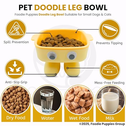 Image of Foodie Puppies Cat Detachable Food and Water Feeder - 300ml (Doodle Leg Bowl) | Durable, Anti Vomiting, Healthy Cat Bowl for Persian Cats Prevent Tipping Over | Feeder for Cats and Small Dogs