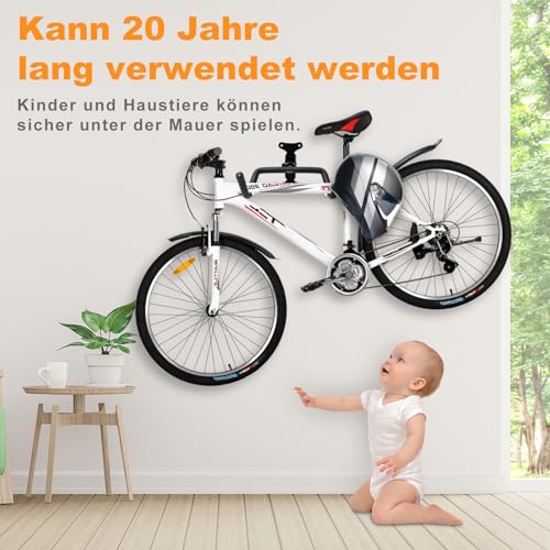 lisetar Fahrrad Wandhalterung, Ausziehbare Fahrradhalterung Wand, 25kg Tragfähigkeit, 360° Drehbar Fahrradständer für Garage und Zuhause, Platzsparend, Robustes Design, 1 Stück