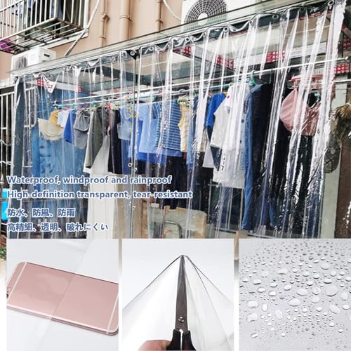 Bâche en PVC transparent avec porte zippée pour fermer la terrasse - 5