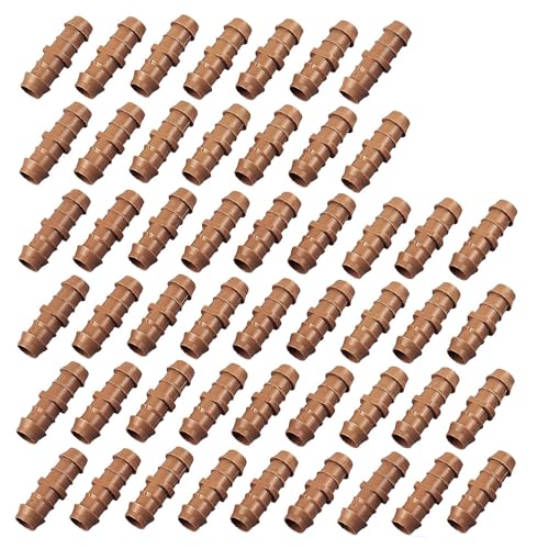 TopHomer 50 Pcs Drip Irrigation Barbed Coupling 1/2 Inch Drip Irrigation Fittings Parts Barbed Coupling Connectors for Garden, Greenhouse, Flower Bed, Patio and Agricultural Watering
