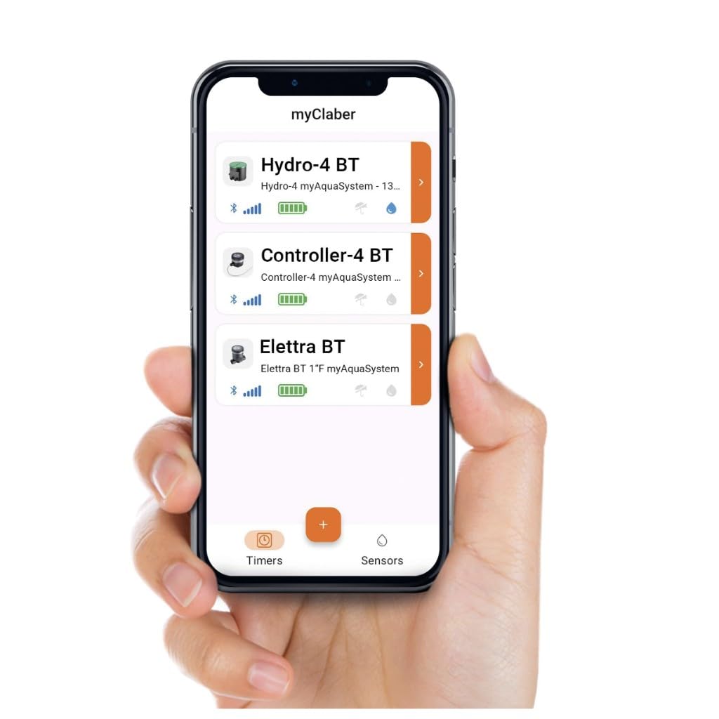 Claber Hydro-4 BT – Pozzetto Premontato a 4 Vie con Programmatore Smart Bluetooth® Integrato, Controllo fino a 4 Linee di Irrigazione