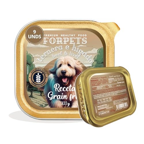 Comida Húmeda para Perro Adulto Grain Free, Pack 9x300g, Paté Natural sin Cereales para Perros, Alimento Completo Alto en Carne, Comida Húmeda Perros Premium, Receta Hipoalergénica y Fácil Digestión