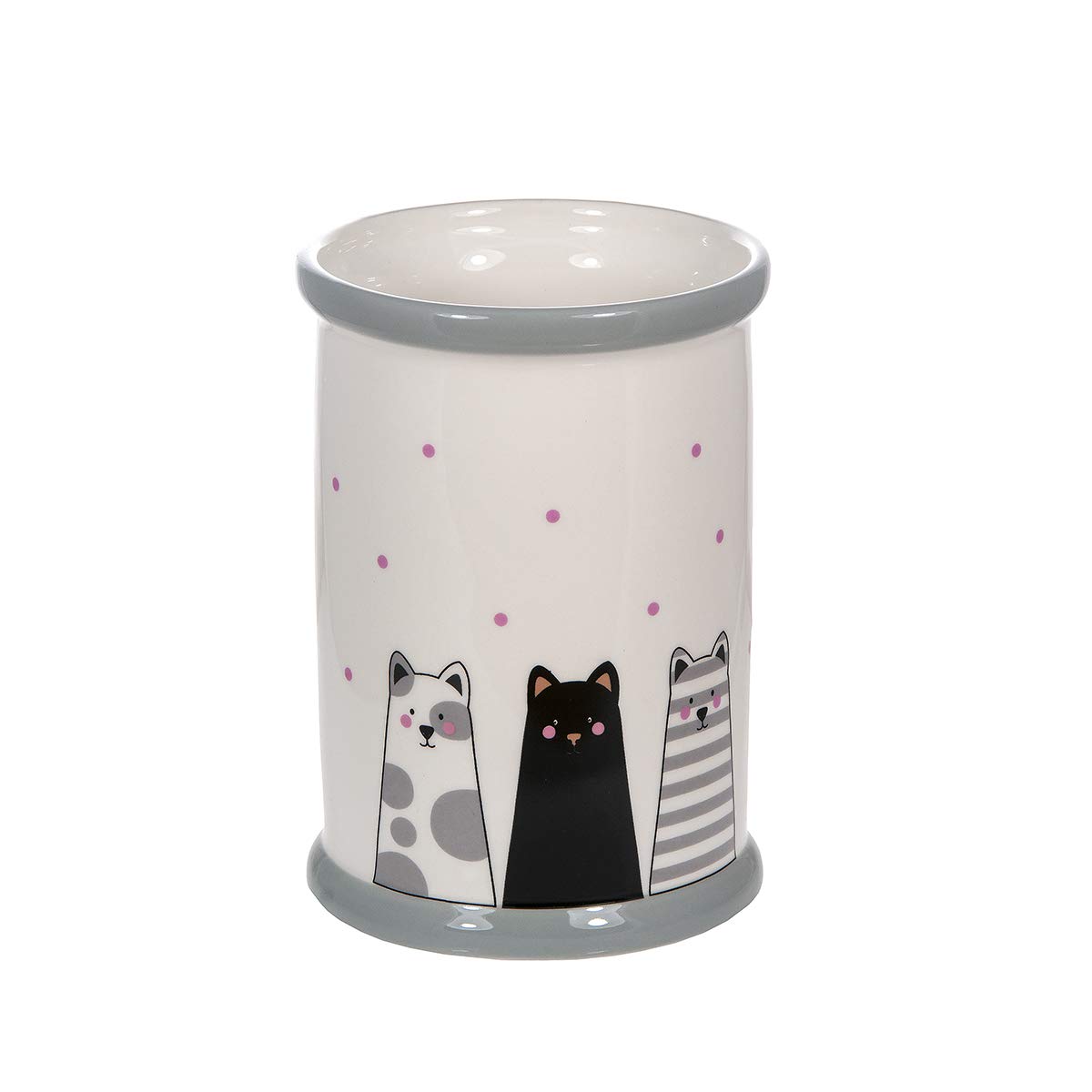 SPOTTED DOG GIFT COMPANY Cat Themed Kitchen Utensil Jar – White, Ceramic, Utensil Holders| Kitchen Accessories & Organizer