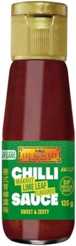 Lee Kum Kee Makrut Lime Leaf Flavoured Chilli Sauce, Vegan, 135 g (Pack of 12)