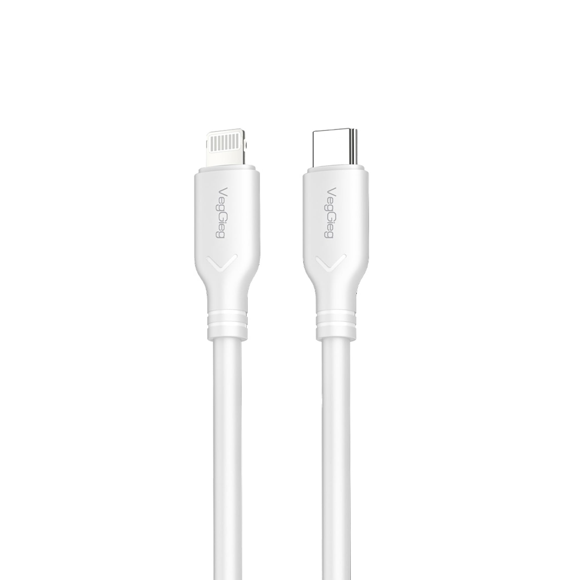 VegGieg 27W Type-C to Lightning iPhone iPad ile Uyumlu PD Hızlı Şarj ve Data Kablosu 1.2 Metre