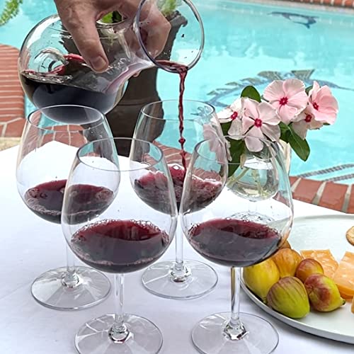 Lily's Home Unbreakable Pinot Noir And Burgundy Red Wine Glasses, Made Of Shatterproof Tritan Plastic, Ideal For Indoor And Outdoor Use, Reusable And, Crystal Clear (22 Oz. Each, Set Of 2) #TOP3
